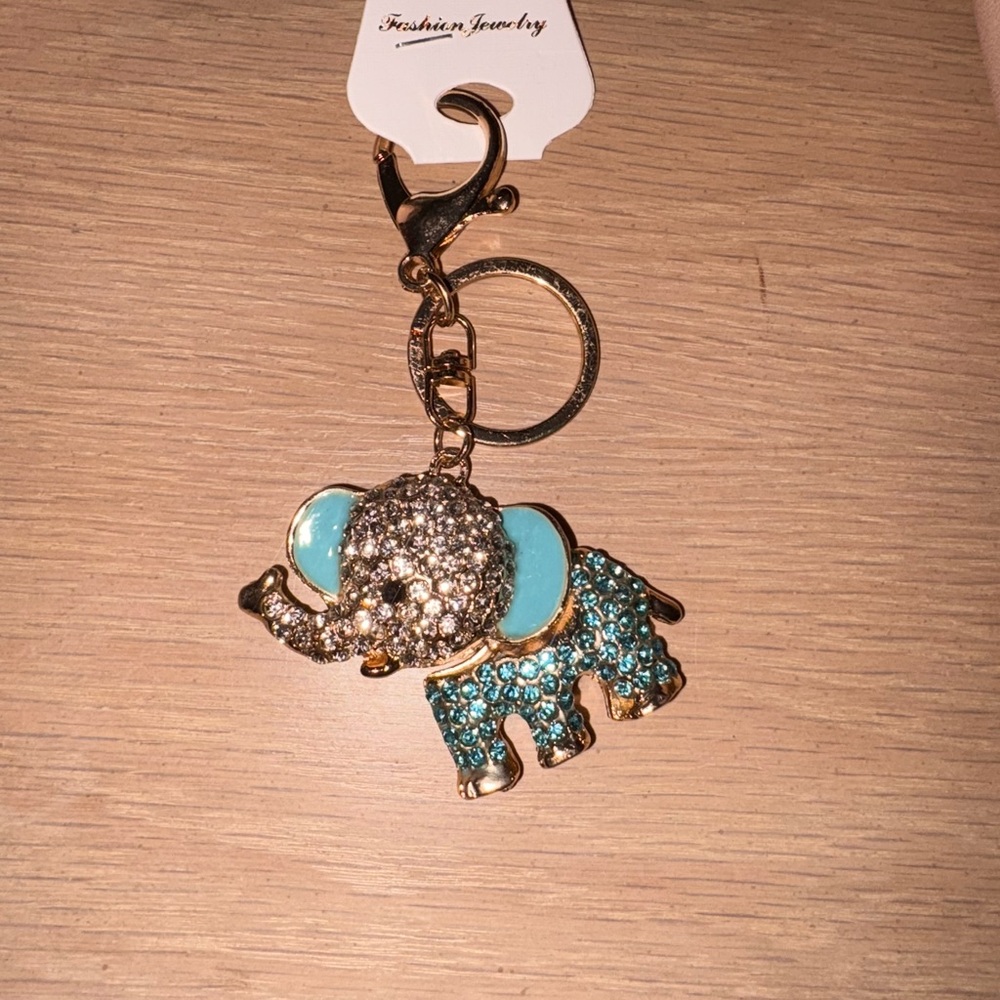 Elephant Keychain with Rhinestones